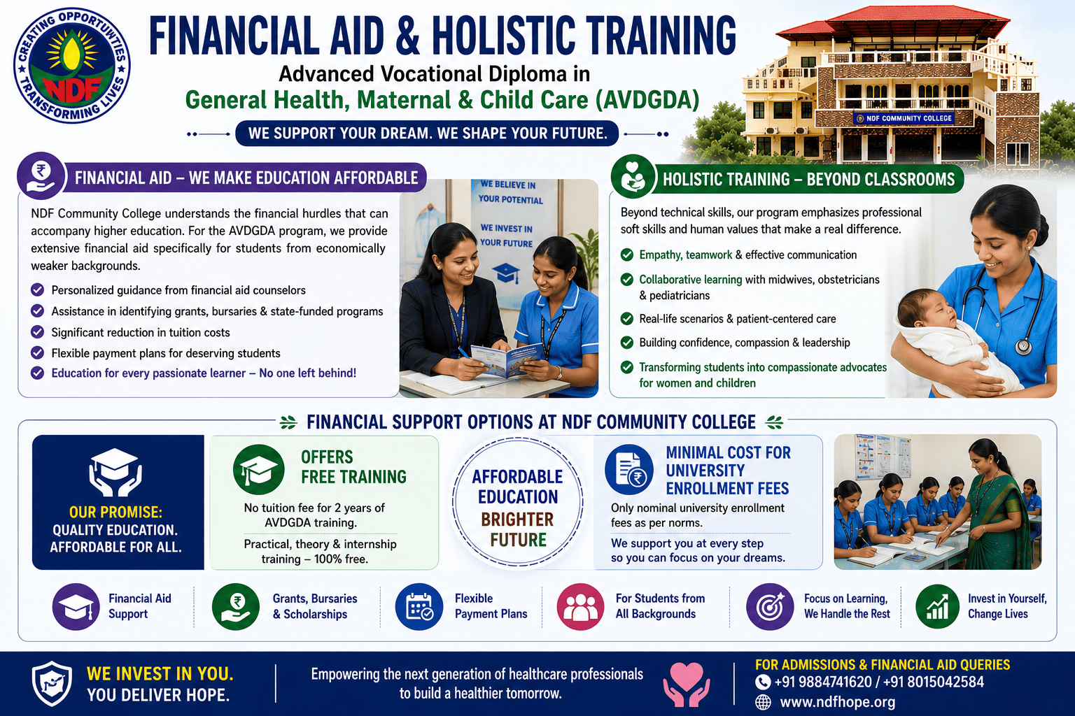 Financial Aid, and Holistic Training